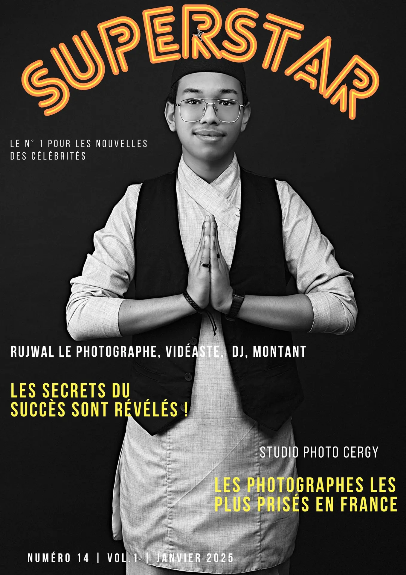 Star française photographie de portrait nepal versoin courverture de magasine
