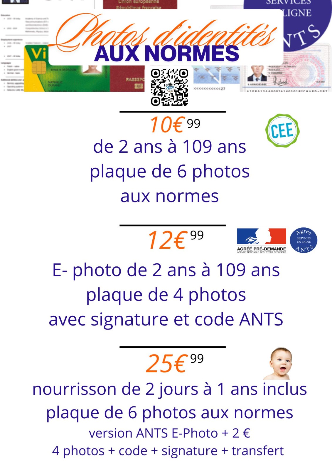 tartifs photo identité pas chers cergy pontoise