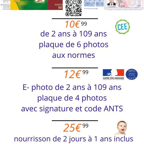 tartifs photo identité pas chers cergy pontoise